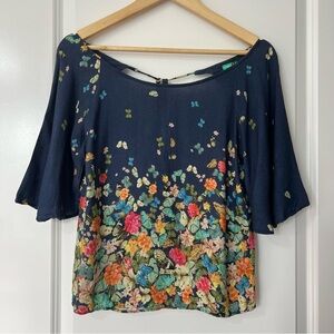 [FARM Rio] Floral Navy Women's Top